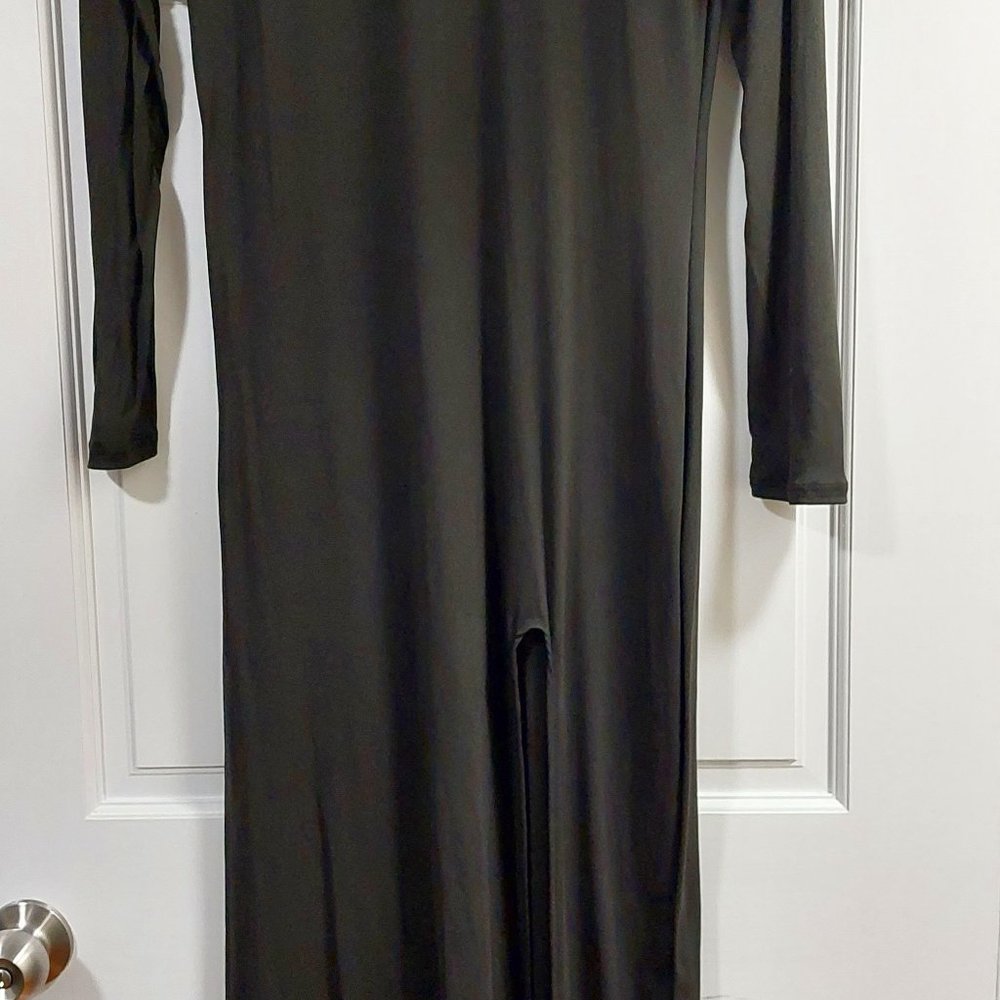 Long Black Dress with Thigh high slit,
